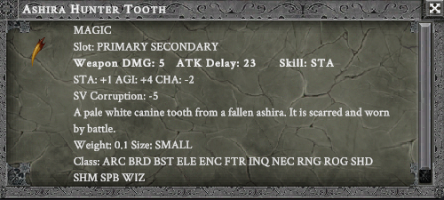 ASHIRA HUNTER TOOTH item card
